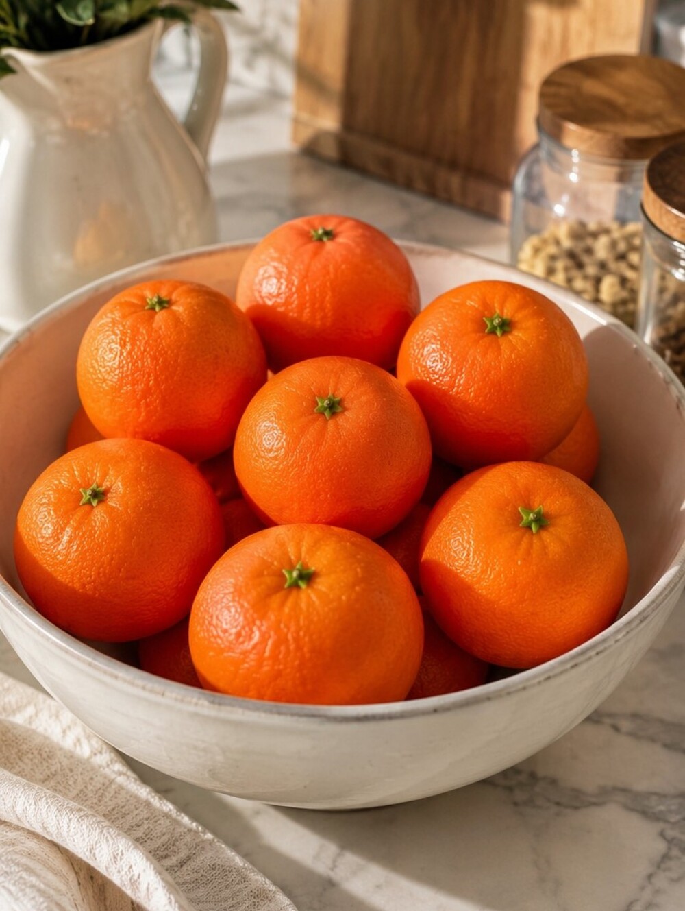 Realistic Faux Mandarins Set of 9 PU Foam Decorative Bowl Fillers 3.25"